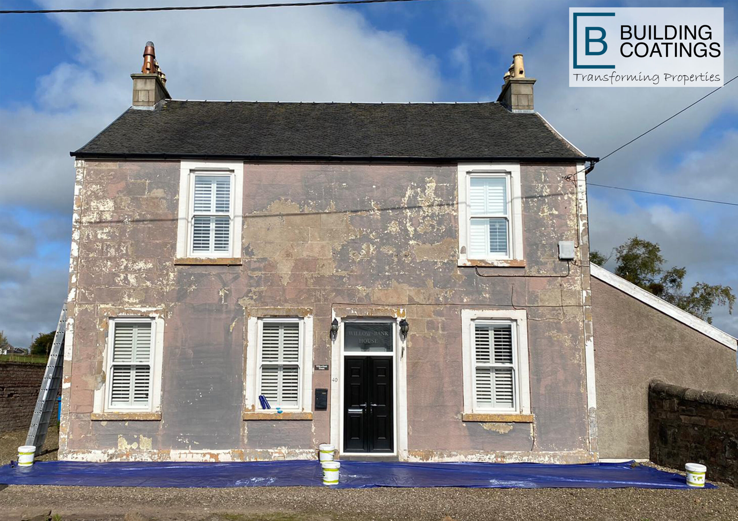 Cork spray render building coatings